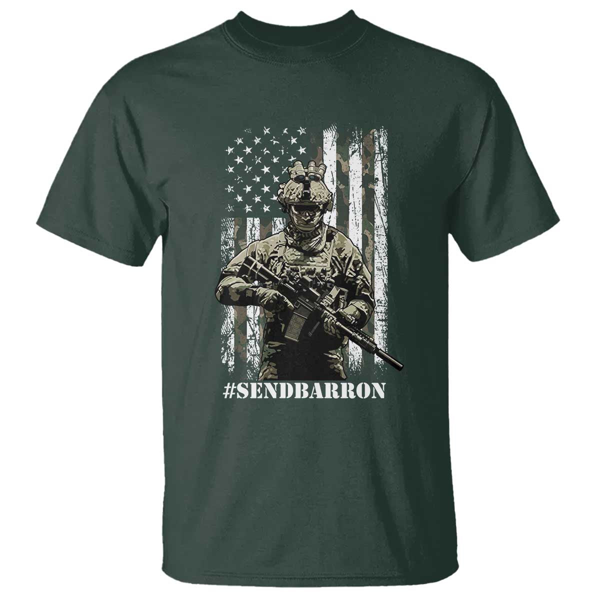 Send Barron T Shirt Sarcastic Political American Flag Camo Soldier