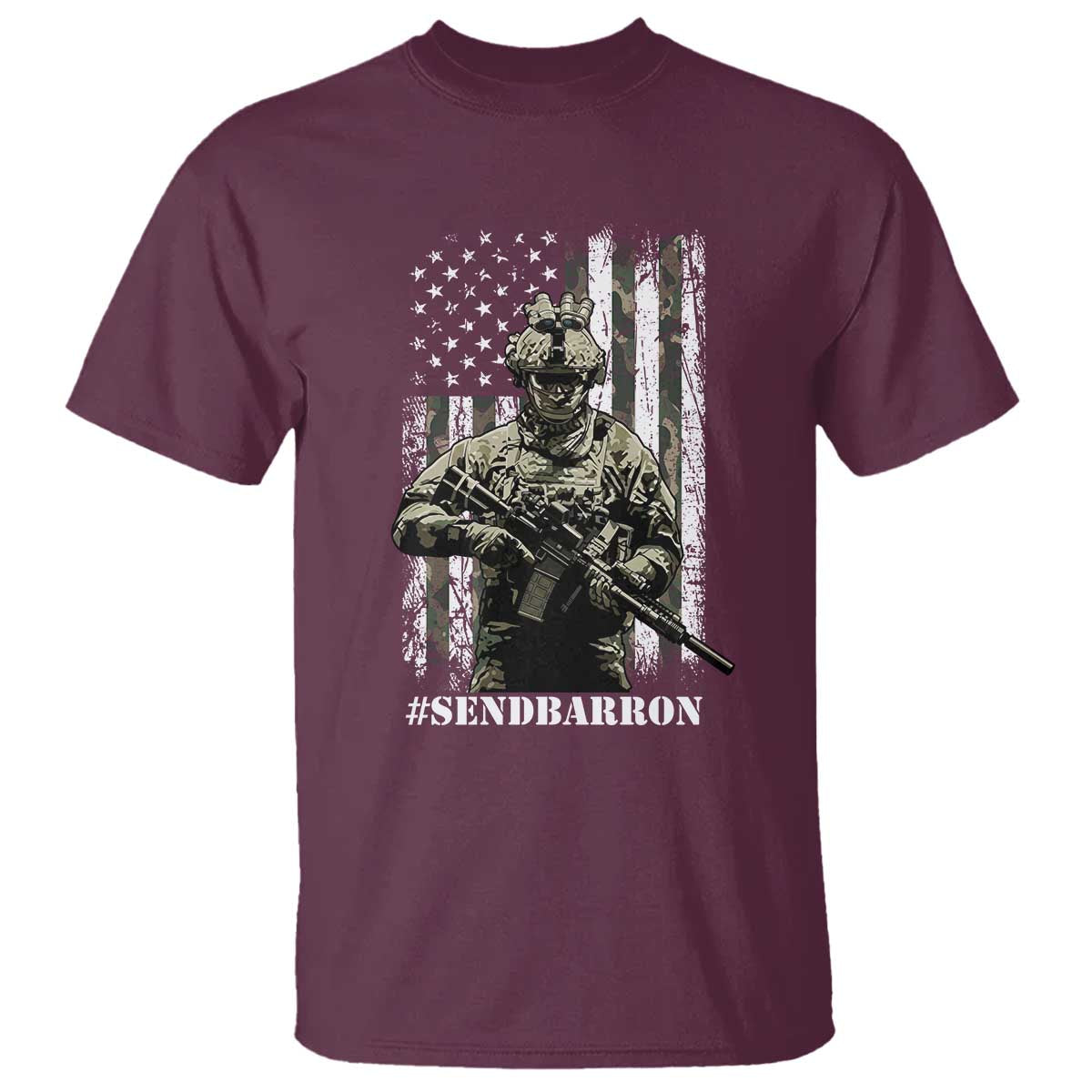Send Barron T Shirt Sarcastic Political American Flag Camo Soldier
