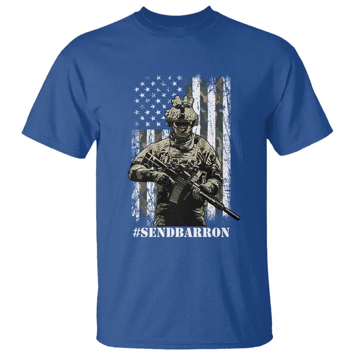 Send Barron T Shirt Sarcastic Political American Flag Camo Soldier