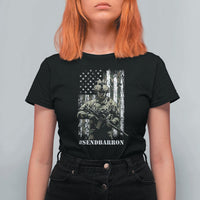 Send Barron T Shirt For Women Sarcastic Political American Flag Camo Soldier