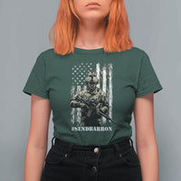 Send Barron T Shirt For Women Sarcastic Political American Flag Camo Soldier