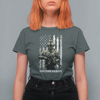 Send Barron T Shirt For Women Sarcastic Political American Flag Camo Soldier