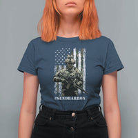 Send Barron T Shirt For Women Sarcastic Political American Flag Camo Soldier
