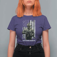 Send Barron T Shirt For Women Sarcastic Political American Flag Camo Soldier