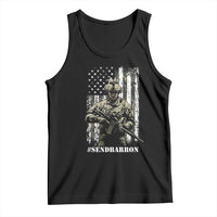 Send Barron Tank Top Sarcastic Political American Flag Camo Soldier