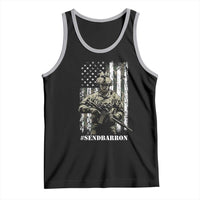 Send Barron Tank Top Sarcastic Political American Flag Camo Soldier