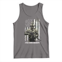Send Barron Tank Top Sarcastic Political American Flag Camo Soldier
