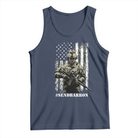 Send Barron Tank Top Sarcastic Political American Flag Camo Soldier