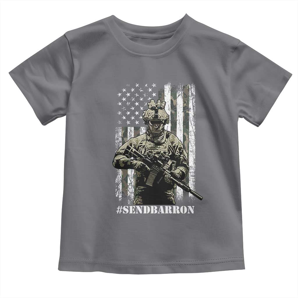 Send Barron Toddler T Shirt Sarcastic Political American Flag Camo Soldier