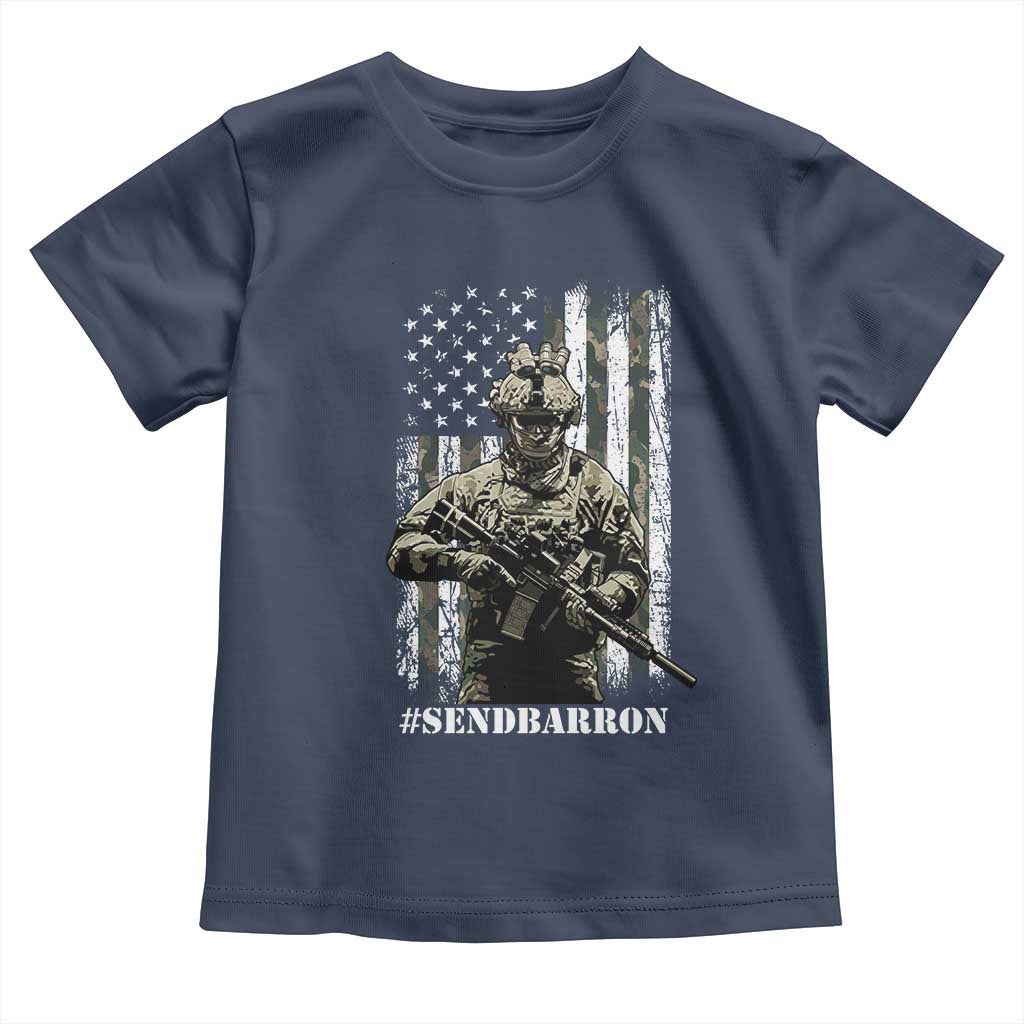 Send Barron Toddler T Shirt Sarcastic Political American Flag Camo Soldier