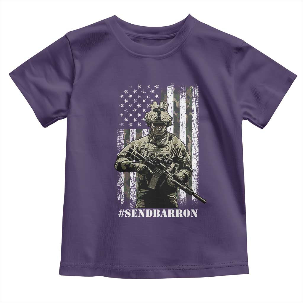 Send Barron Toddler T Shirt Sarcastic Political American Flag Camo Soldier
