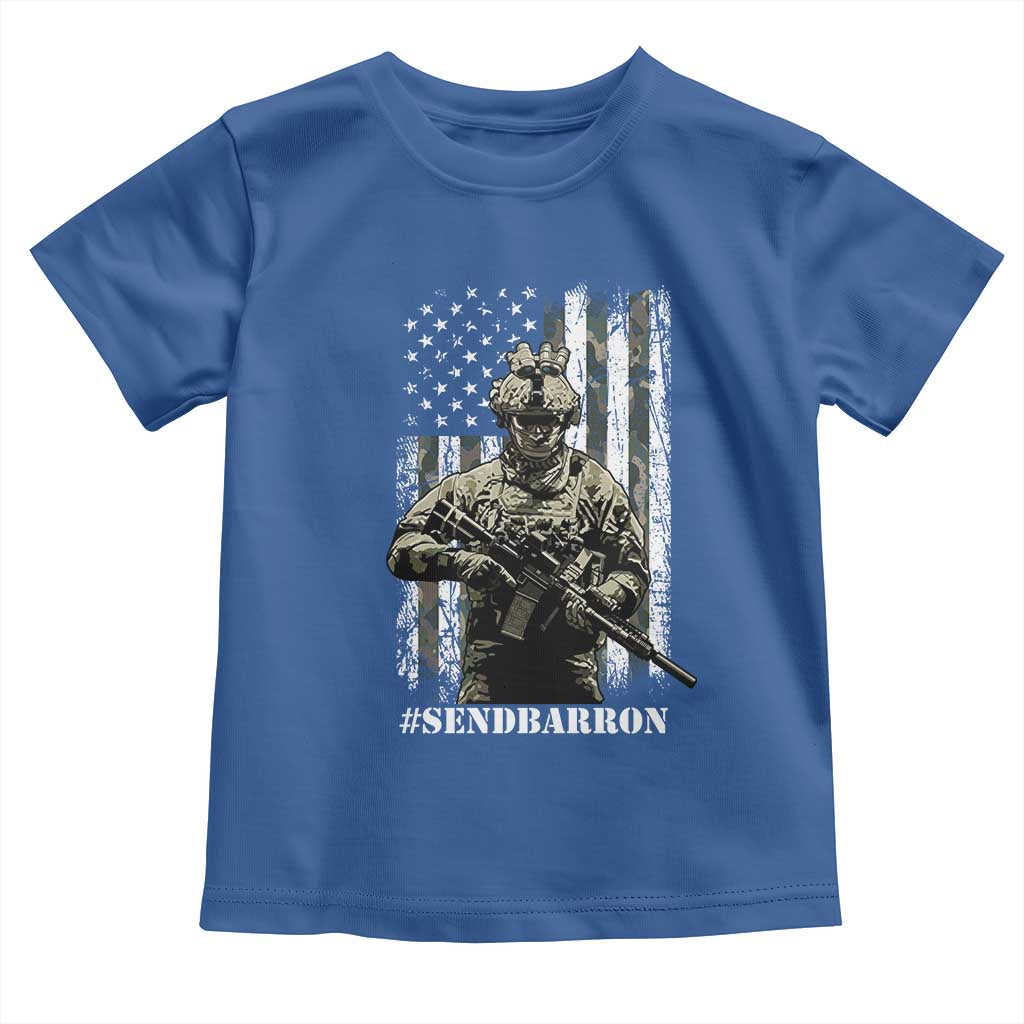 Send Barron Toddler T Shirt Sarcastic Political American Flag Camo Soldier