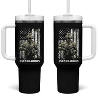 Send Barron Tumbler With Handle Sarcastic Political American Flag Camo Soldier