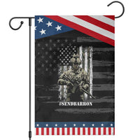 Send Barron Garden Flag Sarcastic Political American Flag Camo Soldier