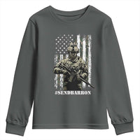 Send Barron Youth Sweatshirt Sarcastic Political American Flag Camo Soldier