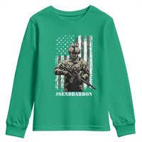 Send Barron Youth Sweatshirt Sarcastic Political American Flag Camo Soldier