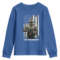 Send Barron Youth Sweatshirt Sarcastic Political American Flag Camo Soldier