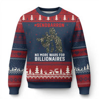 Send Barron Ugly Christmas Sweater No More Wars For Billionaires
