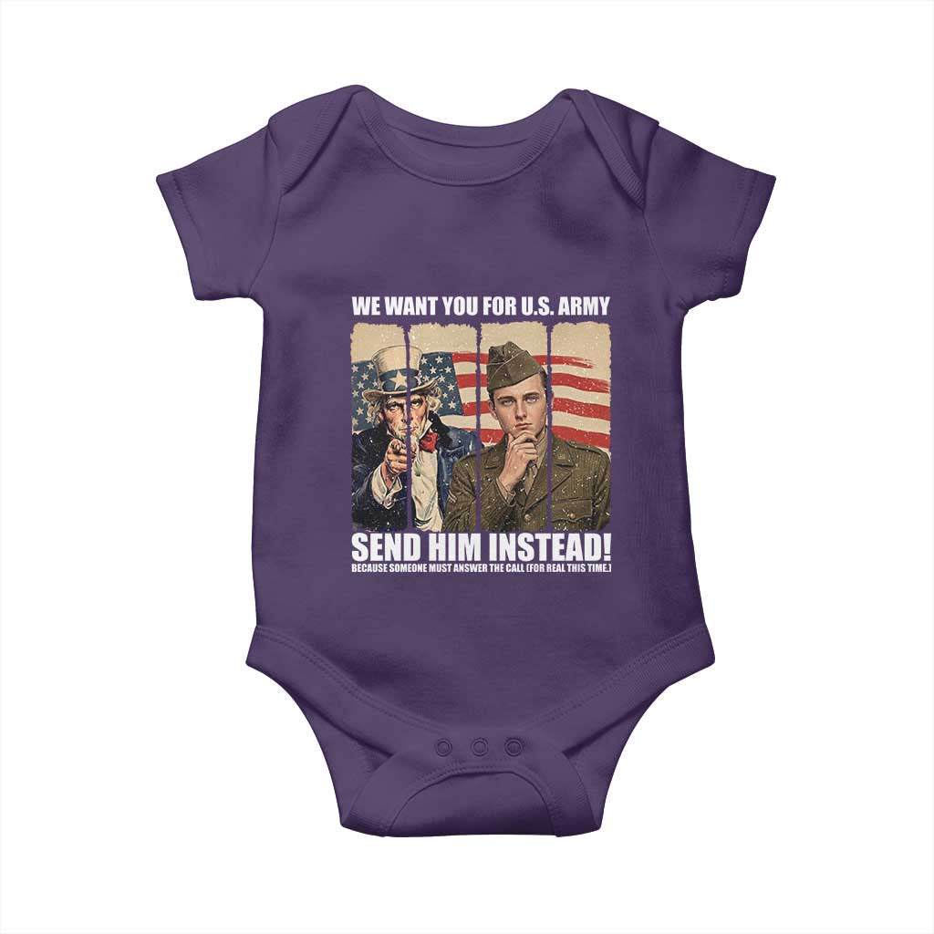 Send Barron Baby Onesie We Want You For US Army