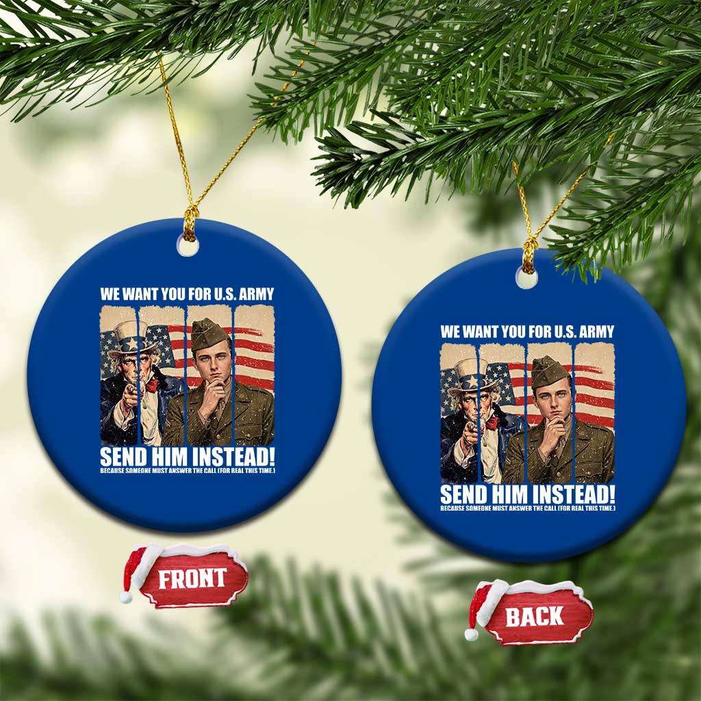 Send Barron Ceramic Ornament We Want You For US Army