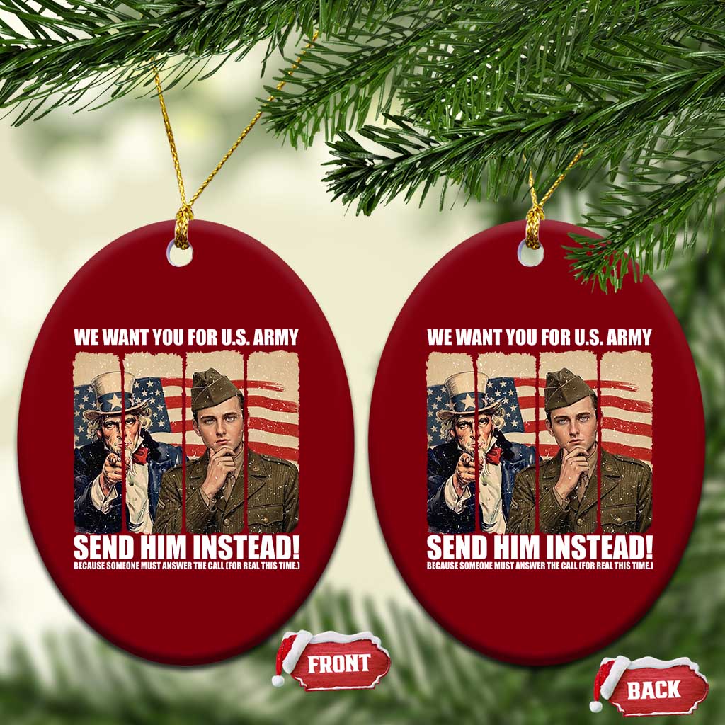 Send Barron Ceramic Ornament We Want You For US Army
