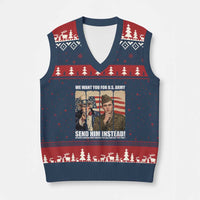 Send Barron V-Neck Knit Sweater Vest We Want You For US Army