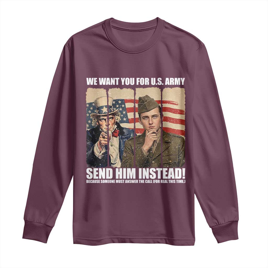 Send Barron Long Sleeve Shirt We Want You For US Army