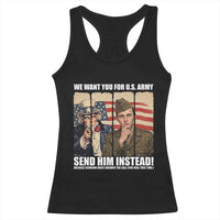 Send Barron Racerback Tank Top We Want You For US Army
