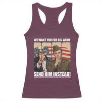 Send Barron Racerback Tank Top We Want You For US Army
