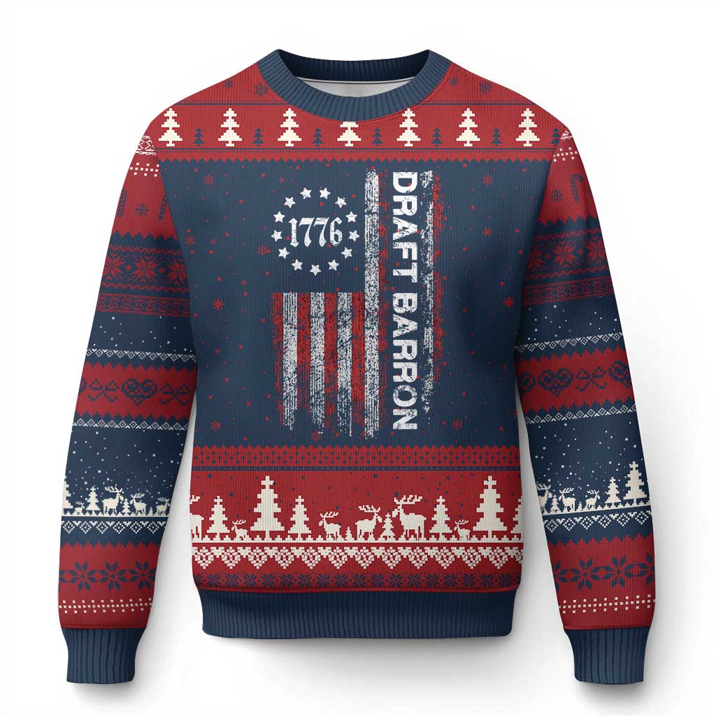 Draft Barron Ugly Christmas Sweater Anti War Send Barron Viral Internet Meme
