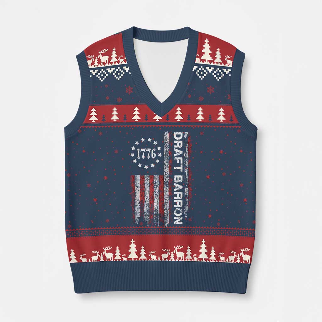Draft Barron V-Neck Knit Sweater Vest Anti War Send Barron Viral Internet Meme