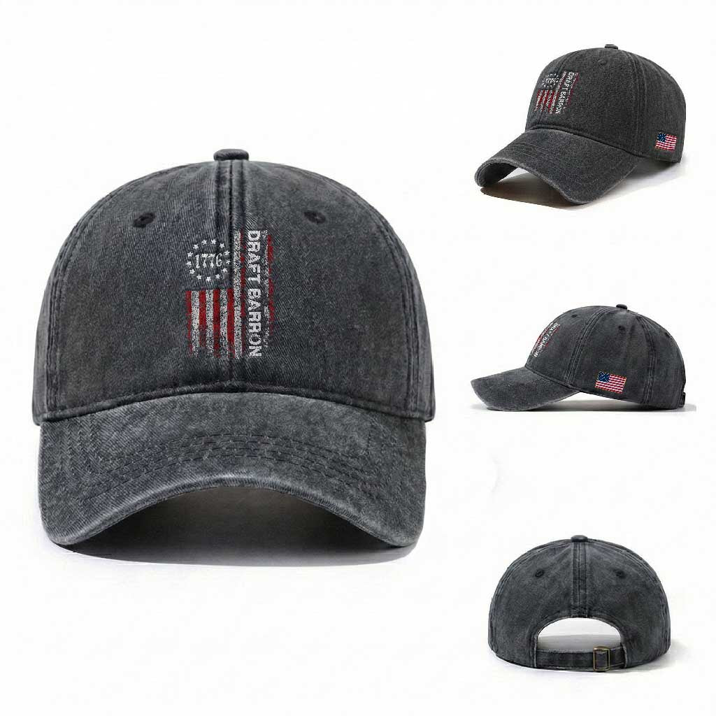 Draft Barron Washed Cotton Baseball Cap Anti War Send Barron Viral Internet Meme