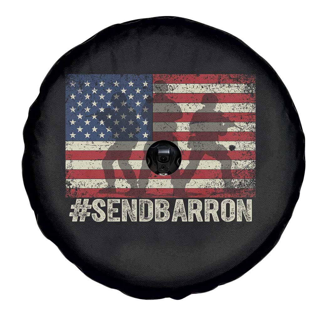 Send Barron Spare Tire Cover Vintage American Flag Soldier Hashtag Internet Meme