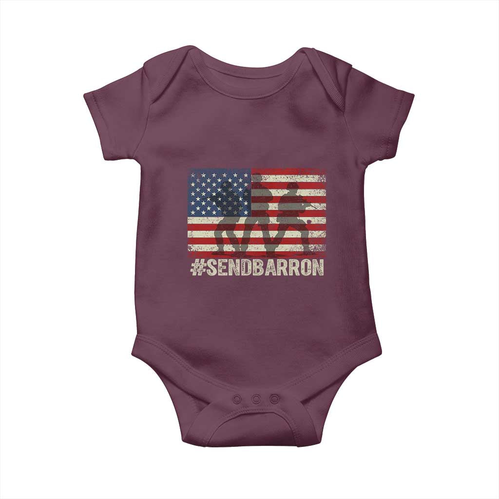 Send Barron Baby Onesie Vintage American Flag Soldier Hashtag Internet Meme