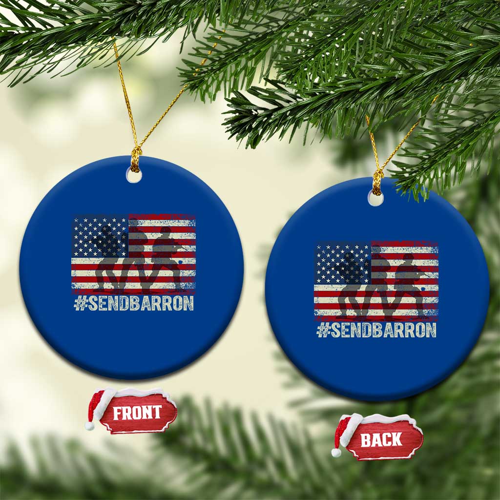 Send Barron Ceramic Ornament Vintage American Flag Soldier Hashtag Internet Meme