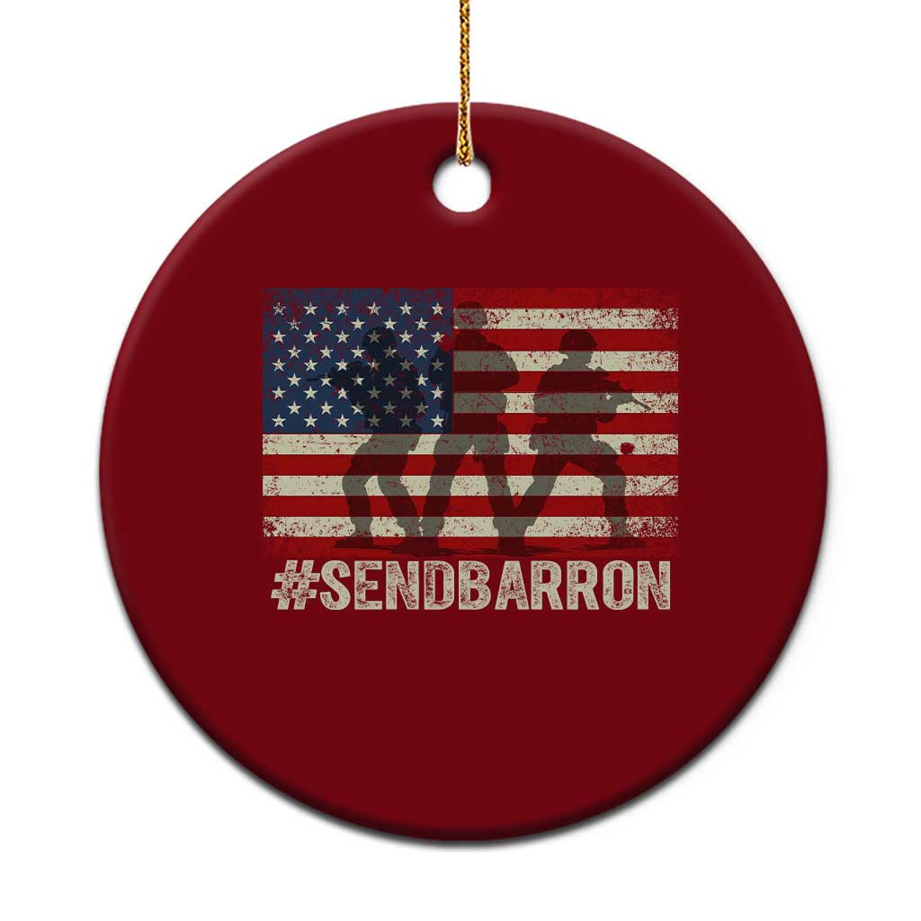 Send Barron Ceramic Ornament Vintage American Flag Soldier Hashtag Internet Meme