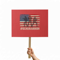 Send Barron Protest Sign Vintage American Flag Soldier Hashtag Internet Meme