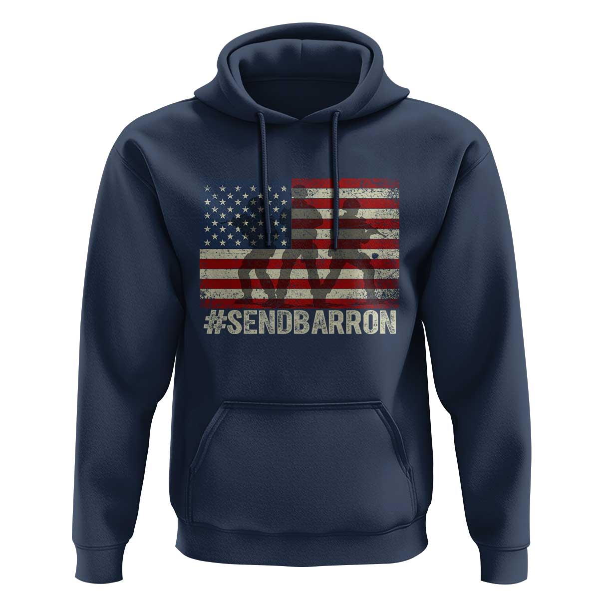 Send Barron Hoodie Vintage American Flag Soldier Hashtag Internet Meme
