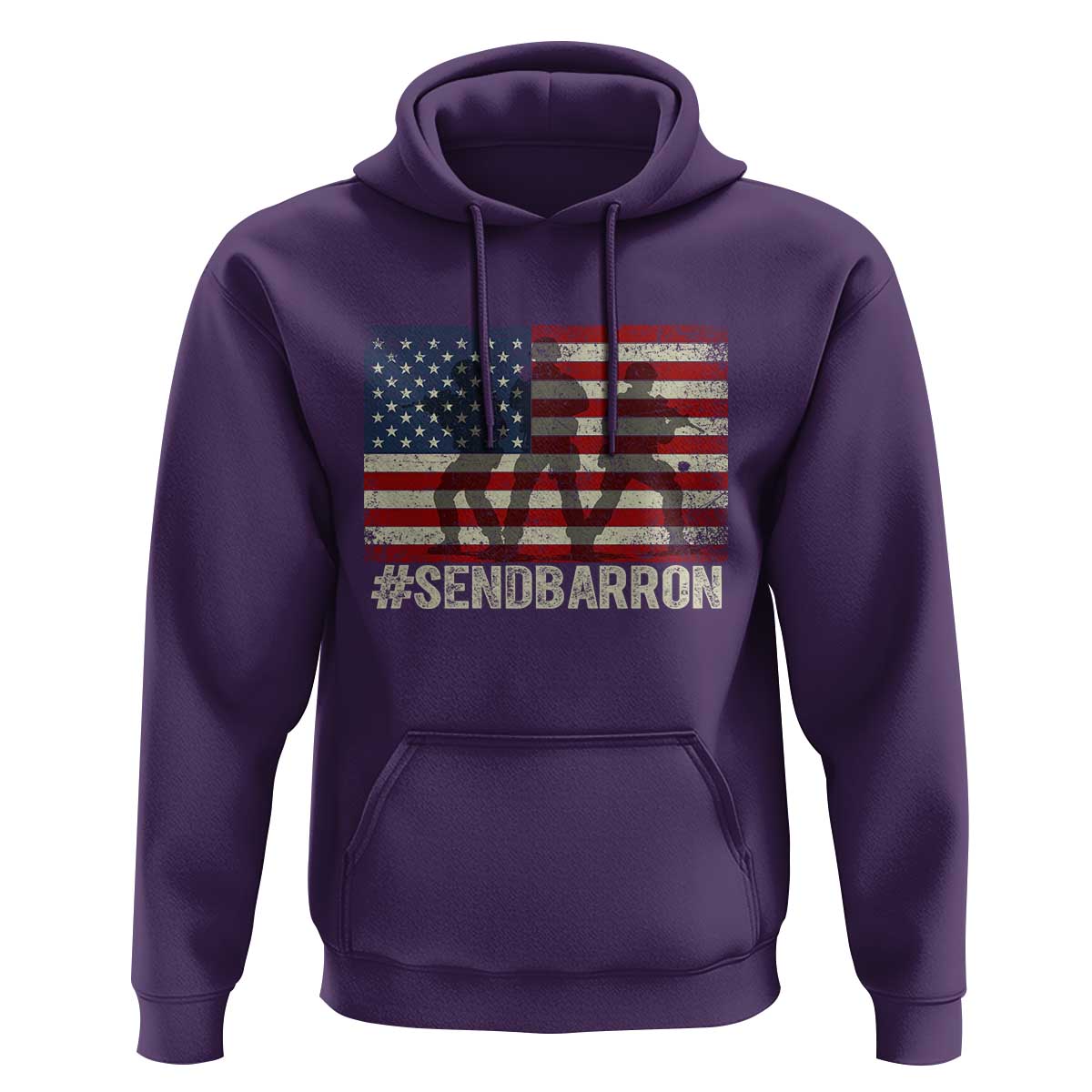 Send Barron Hoodie Vintage American Flag Soldier Hashtag Internet Meme