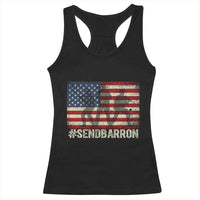 Send Barron Racerback Tank Top Vintage American Flag Soldier Hashtag Internet Meme