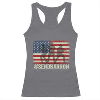 Send Barron Racerback Tank Top Vintage American Flag Soldier Hashtag Internet Meme