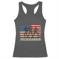 Send Barron Racerback Tank Top Vintage American Flag Soldier Hashtag Internet Meme