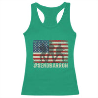 Send Barron Racerback Tank Top Vintage American Flag Soldier Hashtag Internet Meme