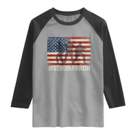 Send Barron Raglan Shirt Vintage American Flag Soldier Hashtag Internet Meme
