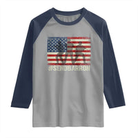 Send Barron Raglan Shirt Vintage American Flag Soldier Hashtag Internet Meme