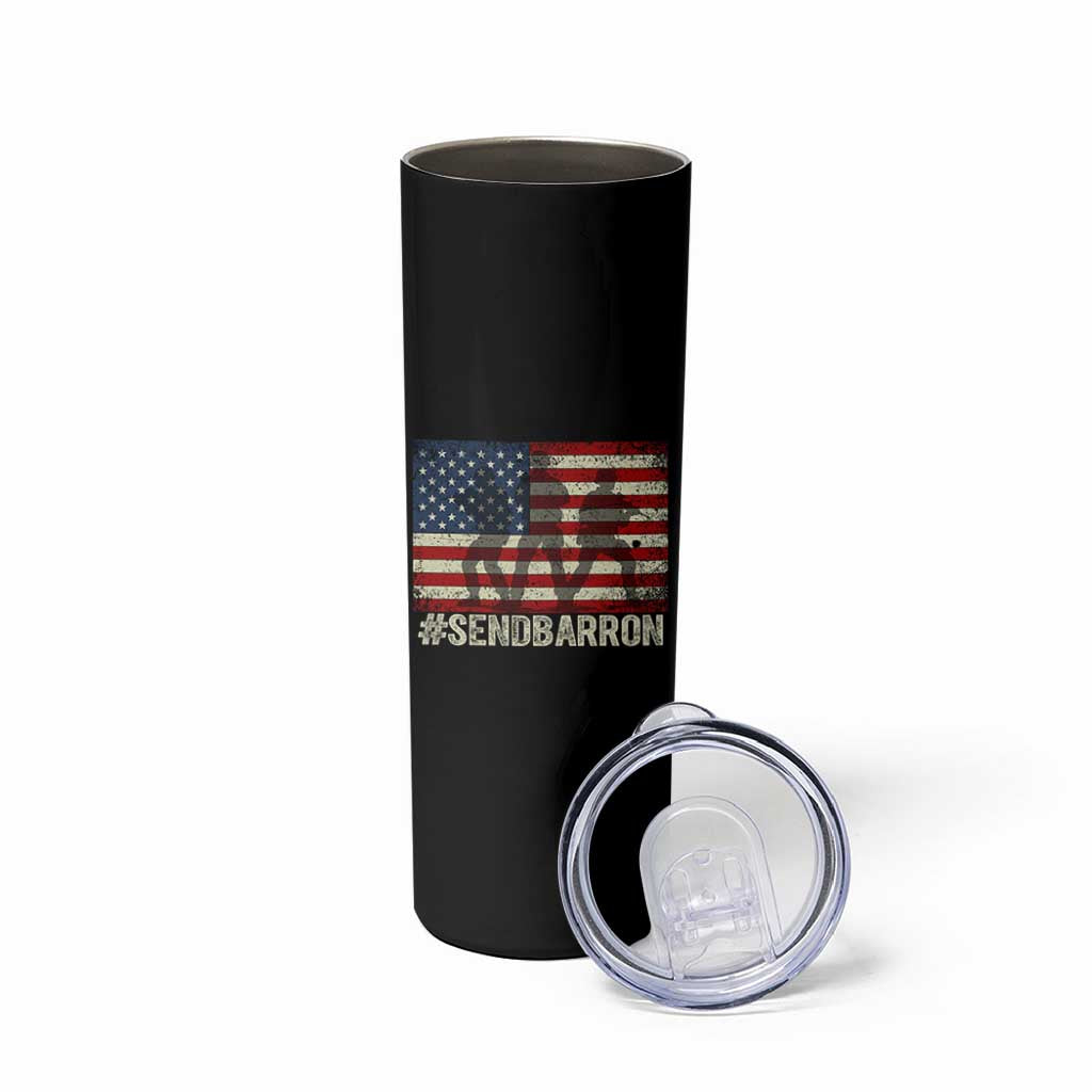Send Barron Skinny Tumbler Vintage American Flag Soldier Hashtag Internet Meme