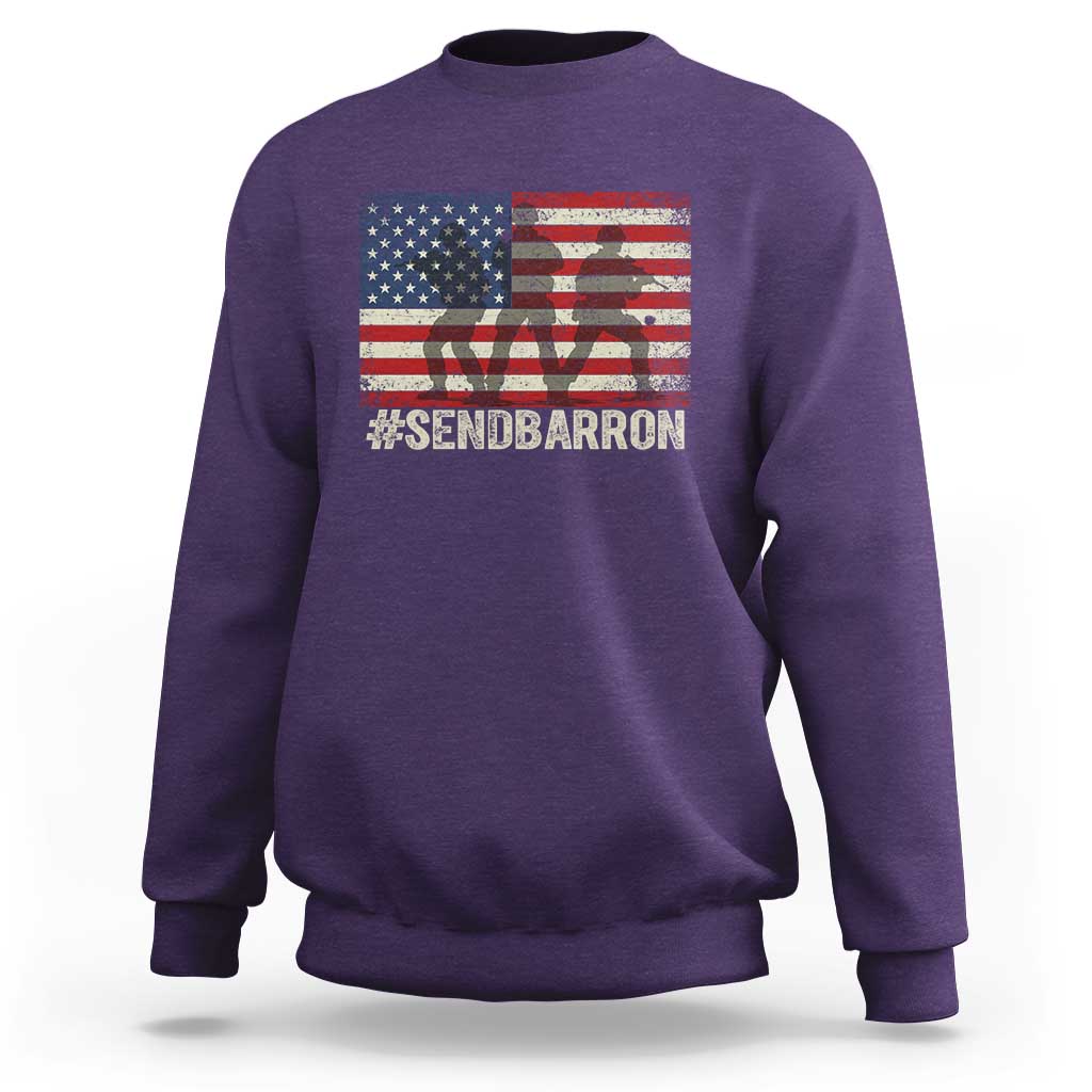Send Barron Sweatshirt Vintage American Flag Soldier Hashtag Internet Meme