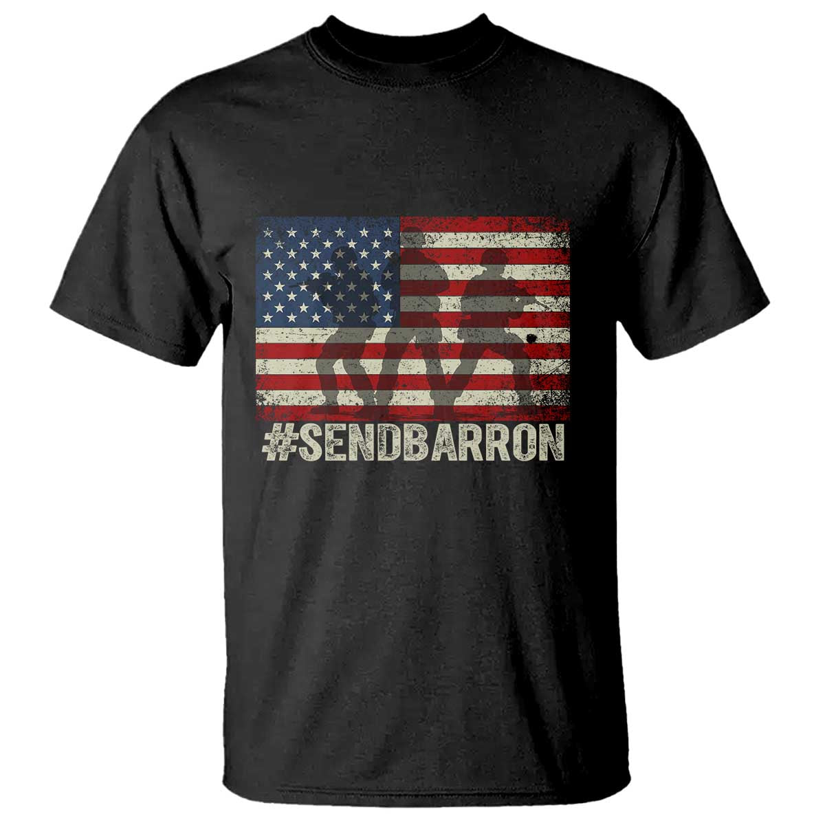 Send Barron T Shirt Vintage American Flag Soldier Hashtag Internet Meme