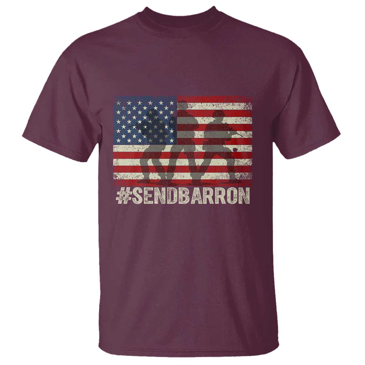 Send Barron T Shirt Vintage American Flag Soldier Hashtag Internet Meme