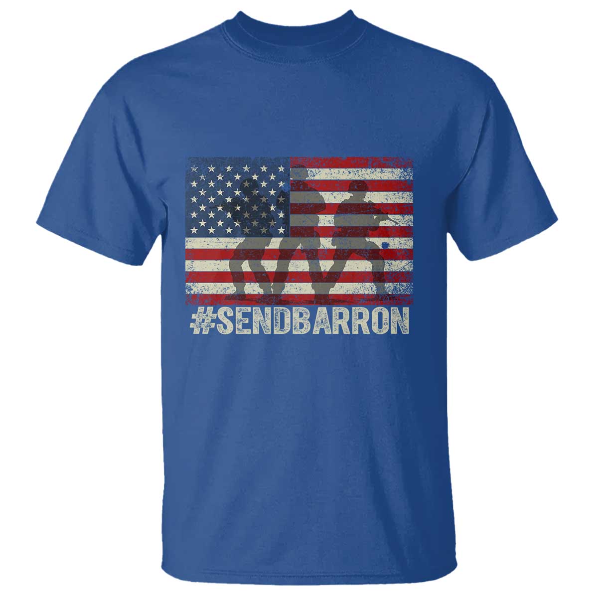 Send Barron T Shirt Vintage American Flag Soldier Hashtag Internet Meme